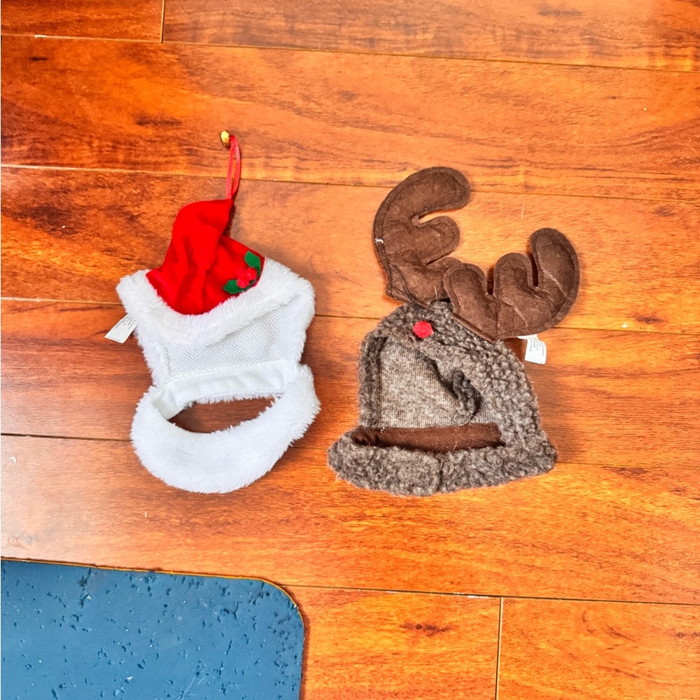 Cat/Small Dog Santa and Reindeer Christmas Hats